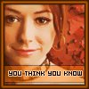 hermionesviolin: an image of Alyson Hannigan (who plays Willow Rosenberg) with animated text "you think you know / what you are / what's to come / you haven't even / BEGUN" (you think you know...)
