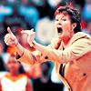 runawaynun: Pat Summitt being encouraging in orange. (Pat Summitt)
