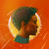 goodbyebird: Star Trek Discovery: cut-out of Michael in profile on an orange background. (Disco Burnham)