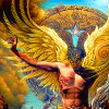 the_rebel_son: If this is your art, or you know who it belongs to let me know so it can be credited (Golden Lucifer)