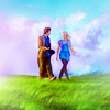 merryghoul: saturated ten & rose walking on hill (ten & rose)