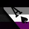 chanter1944: an ace of spades combined with the bars of the asexual pride flag (ace pride)