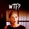 chokolattejedi: Picture of Buffy looking shocked, white text &quot;WTF?&quot; (Buffy - WTF)