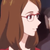 hearteyeshigu: an anime girl with brown hair and glasses (Default)