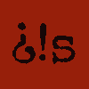 softedisworl: The letters d.i.s. in black text against a red background, except the lowercase "d" is an upside down interrogation mark and the "i" is an exclamation point. (Default)