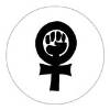 redbird: women's lib: raised fist inside symbol for woman (feminism)
