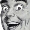 pooklet: another horrifically wide-eyed, smiling advert. also, very luxurious eyebrows. (WOOLY BEARS.)