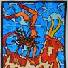 minoanmiss: Modern art of Minoan woman fllipping over a bull (Bull-Dancer)