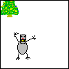 blueyeti: The skier being eaten by the yeti monster at the end of the oldschool skifree run. (Yeti - Skifree Yeti)
