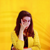 thingswithwings: annie edison peeks through her fingers pruriently (comm - annie peeks through her fingers)