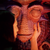 softestbullet: Aeryn cupping Pilot's cheek. He has his big eyes closed. (SCC/ lost at sea)