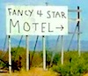the_shoshanna: dilapidated handwritten sign saying "Fancy 4 Star Motel" (four star motel)