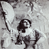 inevitableentresol: lady in Edwardian dress holding a fan (fan lady Edwardian music hall)