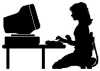 aedifica: Silhouette of a girl sitting at a computer (Girl at computer)