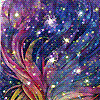 goss: Artwork of a phoenix  superimposed with stars (Stars)